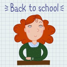 Red-haired girl at the Desk N2