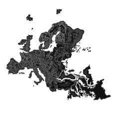 Europe at night as engraving vector
