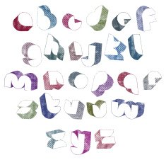 3d futuristic font with halftone dots texture