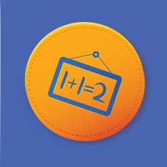 Blackboard symbol on button vector