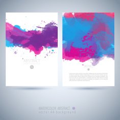 Set of vector watercolor template N66