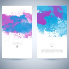Set of vector watercolor template N67