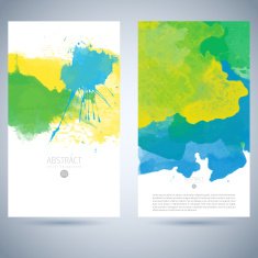Set of vector watercolor template N68