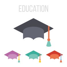 Vector graduation hat icons