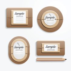 Paper banners set design vector