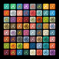 Flat design atom N12