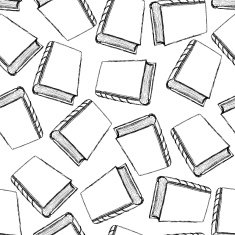 sketch cute book seamless pattern N3