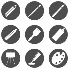 Vector Set of Art Painting and Drawing Icons N13
