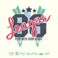 League emblem girl's print and design elements