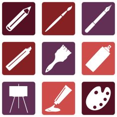Vector Set of Art Painting and Drawing Icons N14