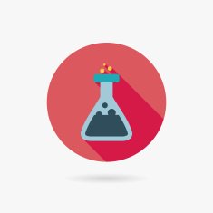 laboratory glass Flat style Icon with long shadows N2
