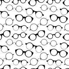 Seamless pattern with retro glasses N2