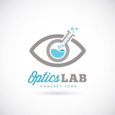Optic laboratory abstract vector concept symbol icon
