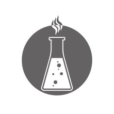 Chemical flask with reaction vector icon N3