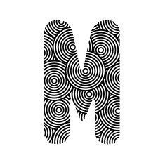 Circle pattern alphabet M