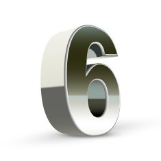 3d silver steel number 6 N2