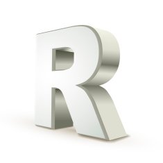 3d alphabet silver R N2