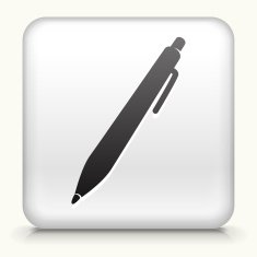Square Button with Ink Pen