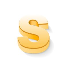 3d golden letter S N2