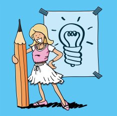 Pencil Girl Idea Poster N2