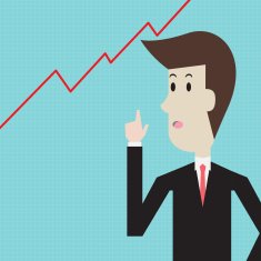 Businessman presentation with chart - Vector N3