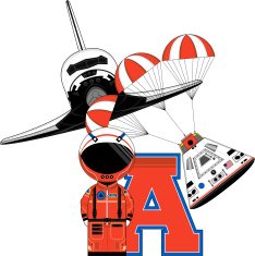 Cute Astronaut Learning Letter A N19