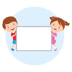 Children holding whiteboard N2