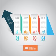 Arrow ribbon infographic