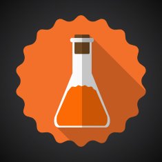 Medical Glossy Flask Flat Vector Icon