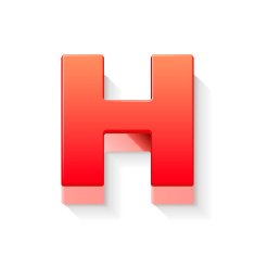 3d red letter H N6