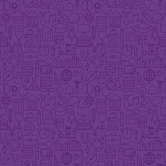 Thin School Line Education Knowledge Purple Seamless Pattern