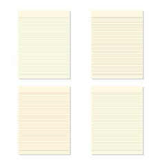 Set4 color of blank notebook paper