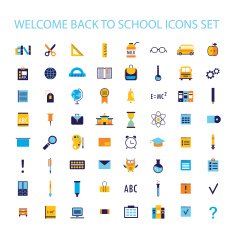 Welcome back to school icon set