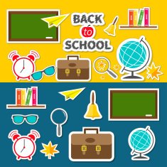 Back to school icon set Flat design N2