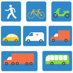 Transportation icons design elements Vector illustration