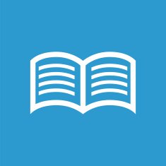 book icon isolated white on the blue background N10