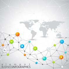 Modern infographic network template with place for your text Can N2