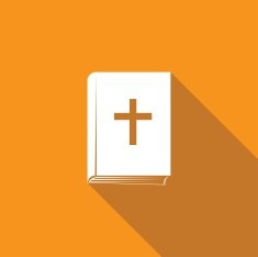 Bible book icon with long shadow