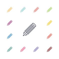pencil flat icons set N3