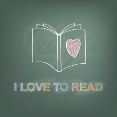 hand draw book on chalkboard