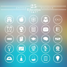 Icons flat is on Education the white blur background N8