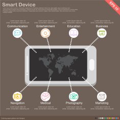 flat design - infographics mobile application