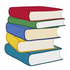 Pile of colourful hardcover books