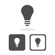 Vector lamp icon and sign Illustration EPS10 N8
