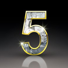 3d shiny diamond number 5