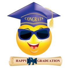 Happy Graduation smiley with sunglasses