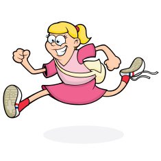 Running School Girl