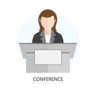 Conference Icon Flat Design Concept N2