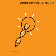 Creative bulb idea pencil concept and DNA symbol Education business concept