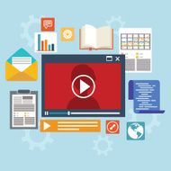 E-learning concept in flat style